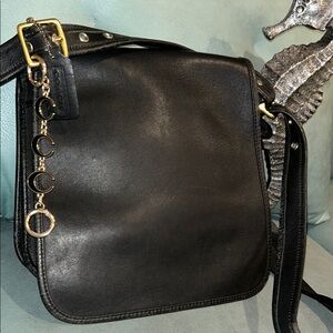 Coach Legacy Flap Vintage no. 9144 black very soft leather swing bag purse Y2K